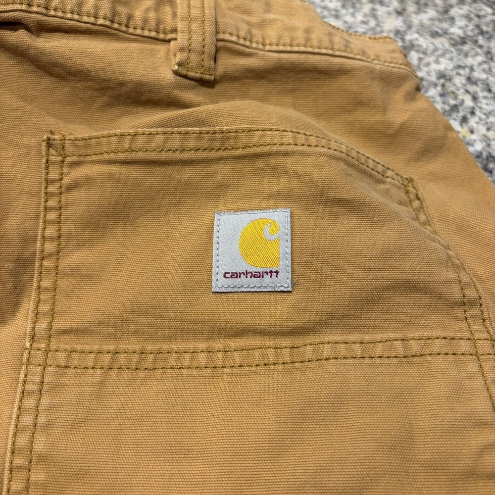 Carhartt Work Pants Mens 36x30 Brown Loose Fit Duck Utility Workwear